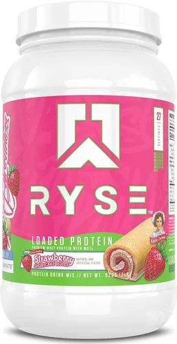 Vista 23 de RYSE Proteína en Polvo Cargada - Jet-Puffed Pastel de Cumpleaños - 25g Aislado y Concentrado de Proteína de Suero con Fibra Prebiótica y MCTs - Bajo