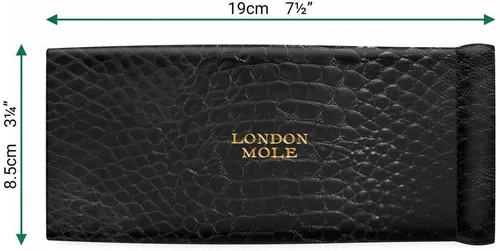Vista 4 de LONDON MOLE Estuche para gafas Estuche con cierre de resorte suave para lentes de lectura, luz azul y gafas de sol Diseño compacto