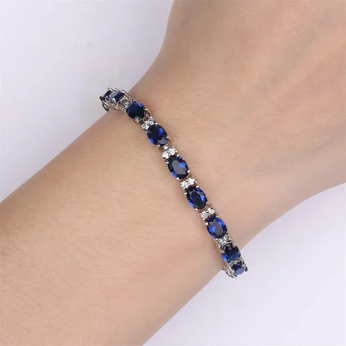 Vista 6 de GULICX Pulsera de tenis para mujer con circonita cúbica transparente chapada en oro rosa