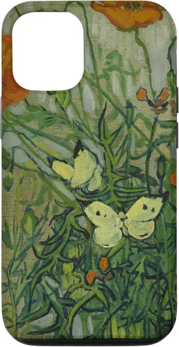 Vista 28 de Vincent Van Gogh - Carcasa para iPhone 17, diseño de mariposas y amapolas