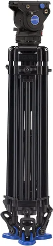 Vista 3 de Benro BV4 Pro Kit de trípode de video con cabezal de video fluido BV4, patas de aluminio de tazón de 2.953 in, esparcidor de nivel medio y soporte