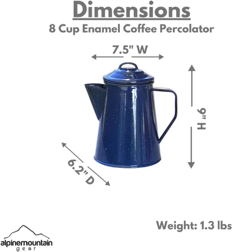 Vista 2 de Percolador de café esmaltado de 8 tazas