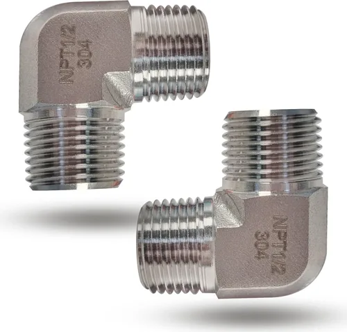 Vista 12 de 2 piezas de codo de calle de 90 grados, adaptador de codo de barra forjada de acero inoxidable 304, accesorios de tubería de alta resistencia