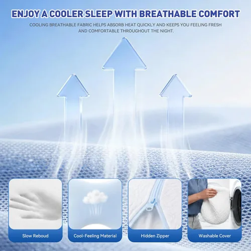 Vista 6 de Almohada para dormir de lado con agujeros para los brazos, almohada de hombro de espuma viscoelástica para personas que duermen de lado, ergonómica