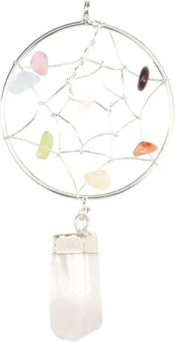 Vista 6 de VOCOSTE Juego de piedras de cristal curativo sintético para relajarse por estrés, colgante hexagonal y colgante atrapasueños, accesorios para mujer