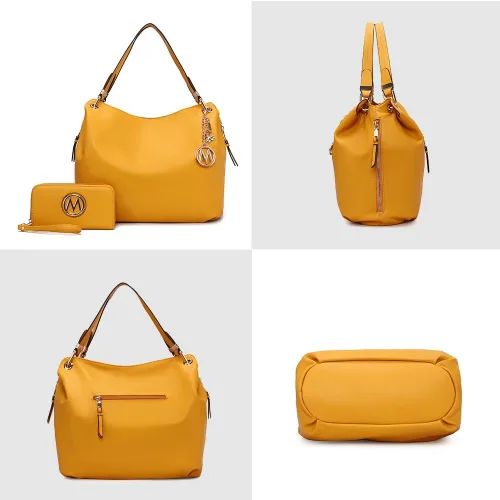 Vista 5 de MKF Collection Hobo Bags para mujer y cartera de pulsera, bolso de mano de diseñador de cuero vegano bolso de hombro para mujer bolso de viaje