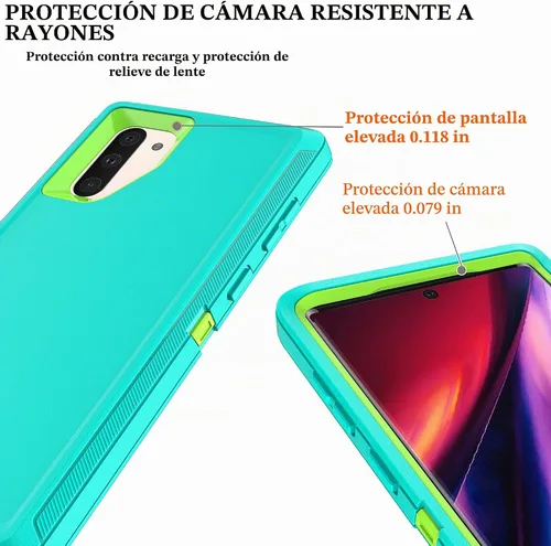 Vista 3 de YmhxcY Funda para Note 10 con película de TPU flexible autorreparable (paquete de 2) y película protectora de pantalla para lente de cámara