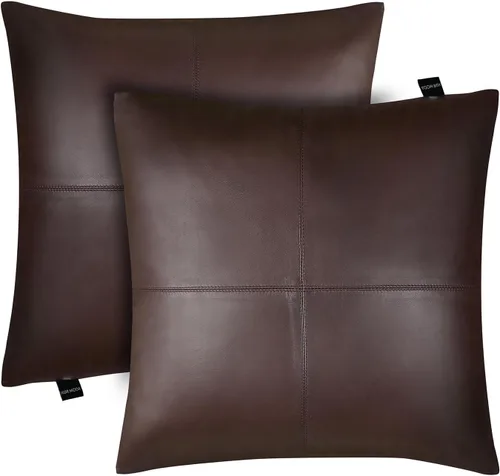 Vista 25 de Funda de almohada de piel de cordero – Funda de cojín decorativa para sofá – Fundas para sala de estar y dormitorio, 22 x 22 pulgadas – Paquete de 2