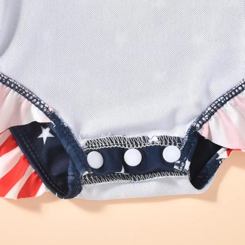 Vista 6 de Aalizzwell Traje de baño de una pieza de manga larga con sombrero para bebé niña