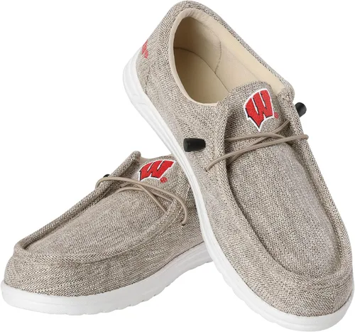 Vista 25 de FOCO Men's NCAA College Team Logo Lightweight Loafers Lace Up Cotton Knit Shoes