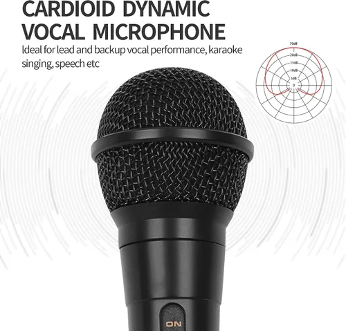 Vista 2 de Marengo Micrófono de Mano con Cable, Micrófono Vocal Dinámico Cardioide con Cable de 13 pies e Interruptor de Encendido/Apagado, Idealmente Adecuado