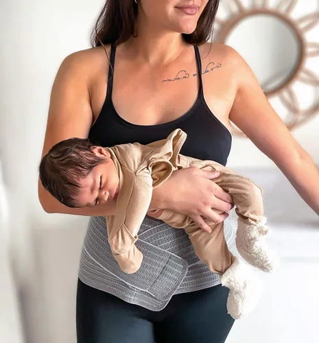 Vista 7 de Mamaway SSnugFit - Banda posparto para el vientre, ultra transpirable, faja contorneada para vientre de sección en C, faja posnatal para apoyo