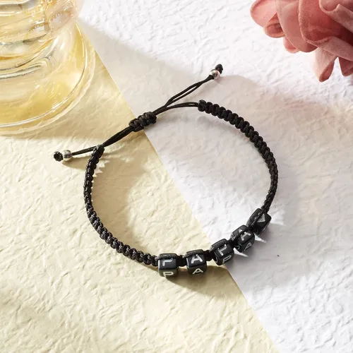 Vista 3 de seensea Pulseras personalizadas con nombre para la familia, hermanas, mejores amigas, abuela, madre, hermana pequeña, pulsera con letras de cuerda