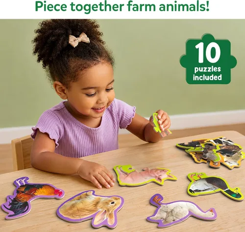 Vista 2 de Skillmatics Rompecabezas Paso a Paso – Rompecabezas de 40 Piezas y Rompecabezas para Niños Pequeños, Animales de Granja, Rellenos de Calcetines
