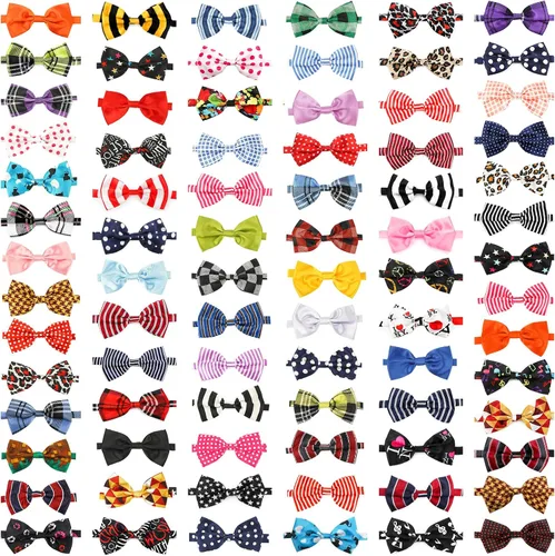 Vista 12 de Segarty Pajaritas para perros, 10 lazos a granel, circunferencia máxima del cuello de 17 pulgadas, lazos para mascotas con cuello ajustable, lazo