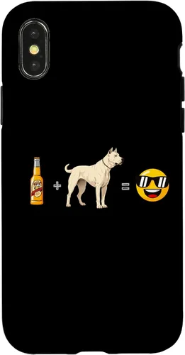 Vista 5 de iPhone 15 Plus Dogo Argentino + Beer Dog Dad Happy Men Pet Lover Case