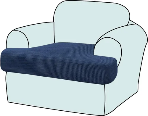Vista 35 de Funda elástica para sillón con cojín en forma de T, funda de cojín individual para cojín de silla en forma de T, protector de tela jacquard gruesa