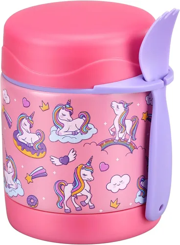 Vista 12 de Termo de sopa de 10 onzas para comida caliente para niños, tarro de comida aislado, contenedor térmico de almuerzo de comida caliente, caja de Negro