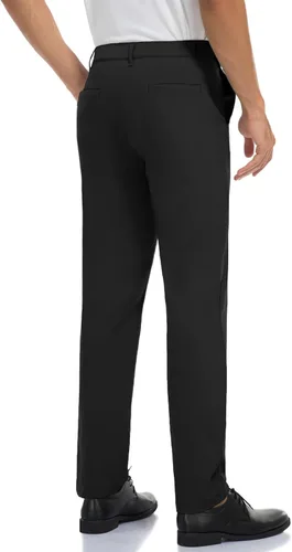 Vista 2 de Safort Pantalones de vestir ajustados para hombre, elásticos e impermeables para uso diario