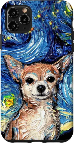 Vista 13 de Aja - Funda para iPhone 17, diseño de perro de noche estrellada, color marrón