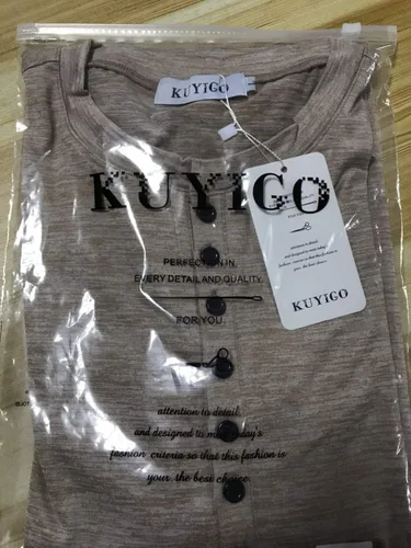 Vista 3 de KUYIGO Henley - Camiseta básica de manga corta y larga para hombre