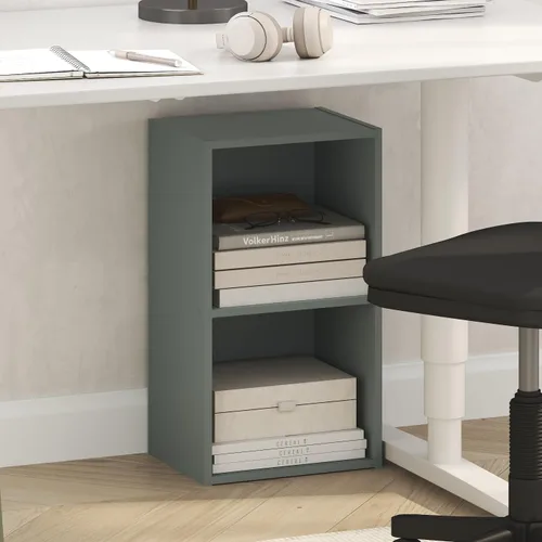 Vista 26 de Furinno PASIR - Estantería de libros de 2 niveles, estantería moderna de 9 x 12 x 21, estanterías abiertas para sala de estar, dormitorio, oficina