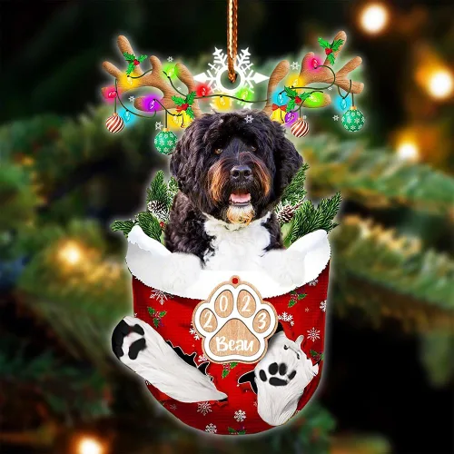 Vista 121 de NAZENTI Adorno Navideño de Bolsillo Personalizado de Affenpinscher en la Nieve, Adorno de Forma Acrílica de Perro, Adorno de Navidad 2023, Adorno