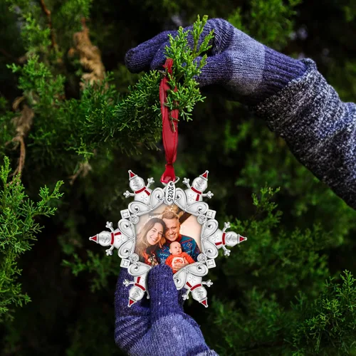 Vista 7 de GUOER Adorno para árbol de Navidad 2025, marco de fotos, regalo de vacaciones, decoración del hogar, decoraciones de Navidad, regalos de Navidad