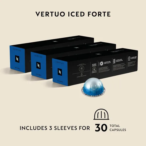 Vista 4 de Nespresso Cápsulas OriginalLine, Ice Forte, 30 cápsulas de café expreso, prepara 7.8 onzas. Cápsulas Pack de 1 Infusiones 7.8 oz.