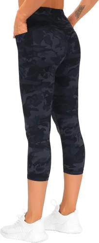 Vista 4 de The GYM People - Leggings de entrenamiento con control de abdomen y bolsillos pantalones de yoga atléticos de cintura alta para mujeres que corren