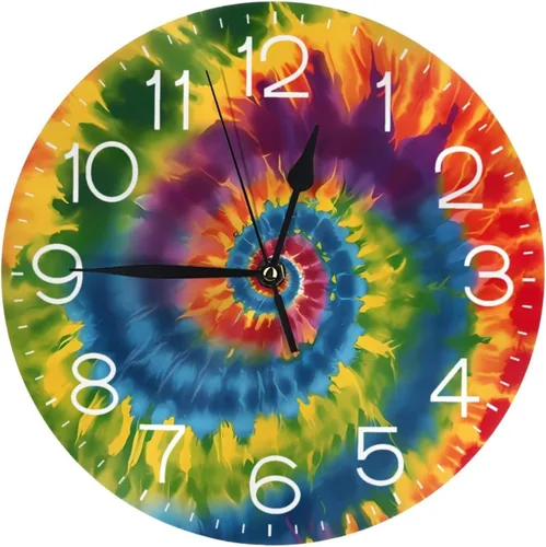 Vista 23 de Reloj de pared redondo de 250 años de aniversario, silencioso, sin tictac, funciona con pilas, retro con bandera de Estados Unidos, relojes