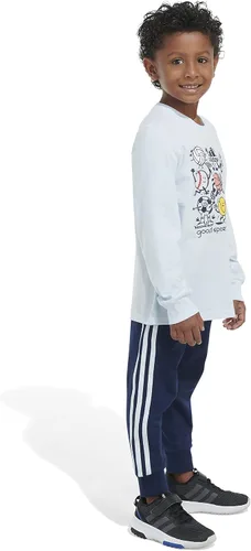 Vista 6 de adidas boys Long Sleeve Cotton Tee Joggers Set