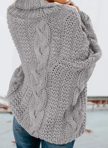 Vista 2 de Dokotoo Suéter de Cuello de Tortuga para Mujer Moda 2025 Holgado Casual Acogedor Grueso Pullover Tops