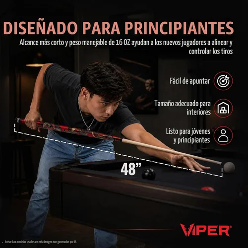Vista 5 de Viper by GLD Products Junior 48" 2-Piece Pool Cue Stick, 6 Designs Dragón
