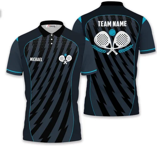 Vista 14 de Camisa de tenis de pádel personalizada, regalo de camiseta de tenis de pádel personalizada, polo de tenis de pádel para hombres y mujeres