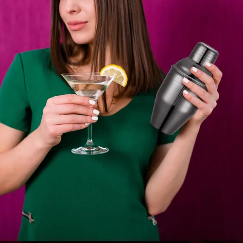 Vista 5 de Nitial Coctelera profesional de acero inoxidable, 6 unidades, mezclador de bebidas Martini, colador integrado para barman sin fugas, mezclador