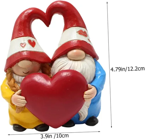 Vista 5 de YARNOW 3pcs Garden Couple Ornaments Wedding Couple Figurines Gnome Sculpture Nomes Gnome Couple Figurine Garden Elf Statue Garden Nome Garden