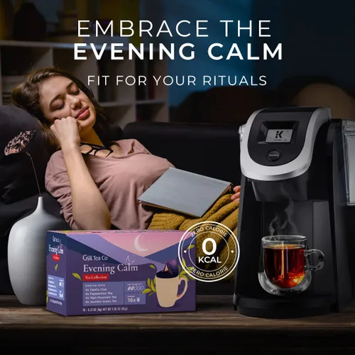 Vista 2 de Gya Tea Co Evening Calm K Cups - Cápsulas de té variadas y tazas K de té negro para Keurig 2.0 y 1.0