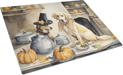 Vista 72 de Caroline's Treasures DAC1720LCB Affenpinscher - Tabla de cortar de vidrio con calabazas para cocina de otoño, grande, decorativa, de vidrio