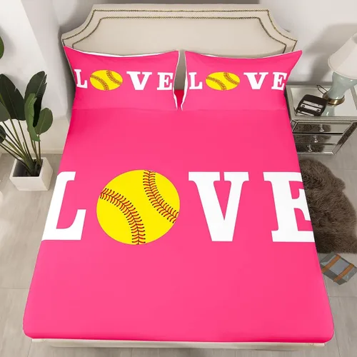 Vista 47 de Feelyou Juego de sábanas de béisbol para niños, juego de sábanas con temática deportiva de pelota, tamaño individual, para niños, adolescentes