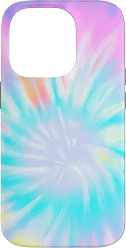 Vista 17 de iPhone 16 Tie Dye Colorful Rainbow Swirl Abstract Design Case