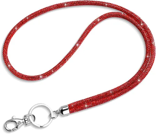 Vista 12 de Artscope Cordón para tarjetas de identificación, 34.8 pulgadas, correa de cuello de cristal brillante, cadena para mujer, collar (5 unidades)