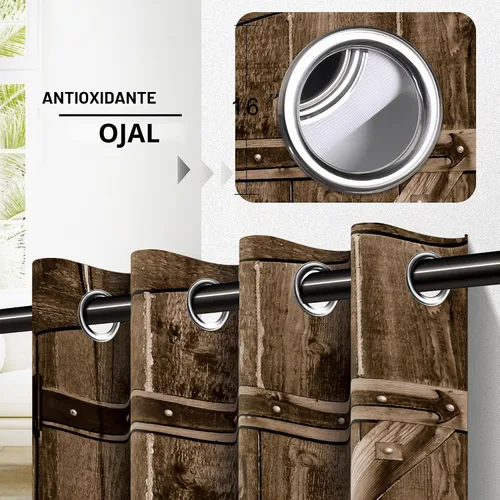 Vista 6 de Cortina de puerta para puerta, cortinas opacas de privacidad para armario y dormitorio
