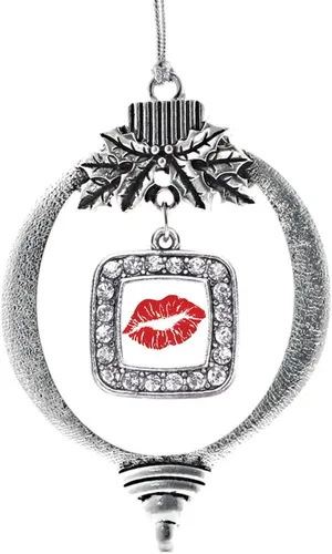 Vista 276 de Inspired Silver - Nana púrpura - Adorno de Navidad plateado - Adorno cuadrado para árbol de Navidad con circonita cúbica - Decoración colgante
