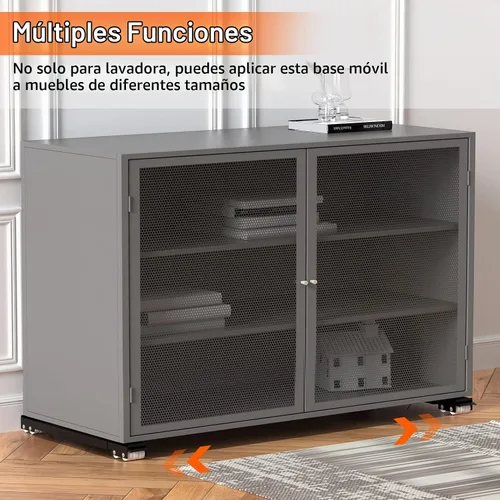 Vista 5 de Ronlap Furniture - Rodillos extensibles para lavadora y electrodomésticos, color negro Heavy duty stand wheels for washing machine, refrigerator.