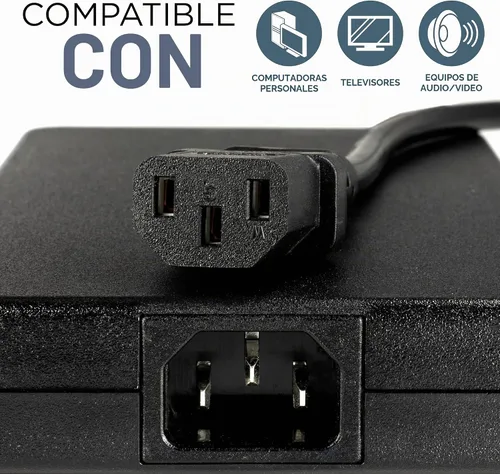 Vista 3 de Cable de alimentación de CA de 3 clavijas para computadora, médico, servidor y escritorio, cable de alimentación de 3 clavijas de 1 pie - Cable