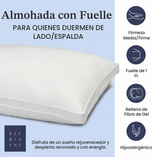 Vista 3 de Ella Jayne - Almohadas de cama para dormir individual, juego de almohadas de tamaño estándar, carcasa de microfibra, relleno de fibra de gel
