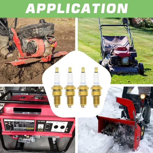 Vista 6 de 4 bujías F7TC GX120 GX160 GX200 GX240 GX270 GX340 GX390 Bujías con llave para generador de motor de 4 tiempos, cortacésped, motosierra, tractor