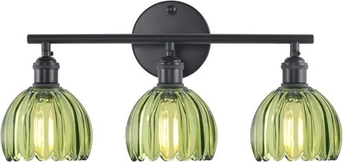 Vista 67 de Shenmoyl Lámparas de baño, lámpara de pared de 2 luces para tocador sobre espejo con pantalla de vidrio tulipán blanco para dormitorio, sala