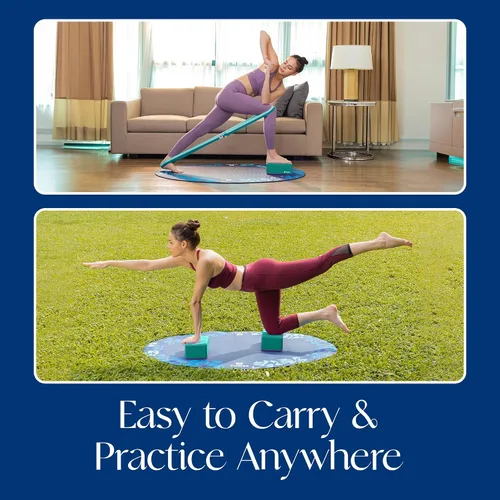 Vista 6 de Tumaz Non-Slip Yoga Blocks 2-Pack - High Density/Lightweight EVA Foam & Natural Cork for Stability, Premium Set with E-Book Included
